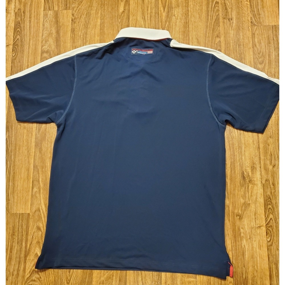 Porsche Polo Shirt Men 3X Blue Rennsport Reunion VI Racing Performance - Picture 3 of 10
